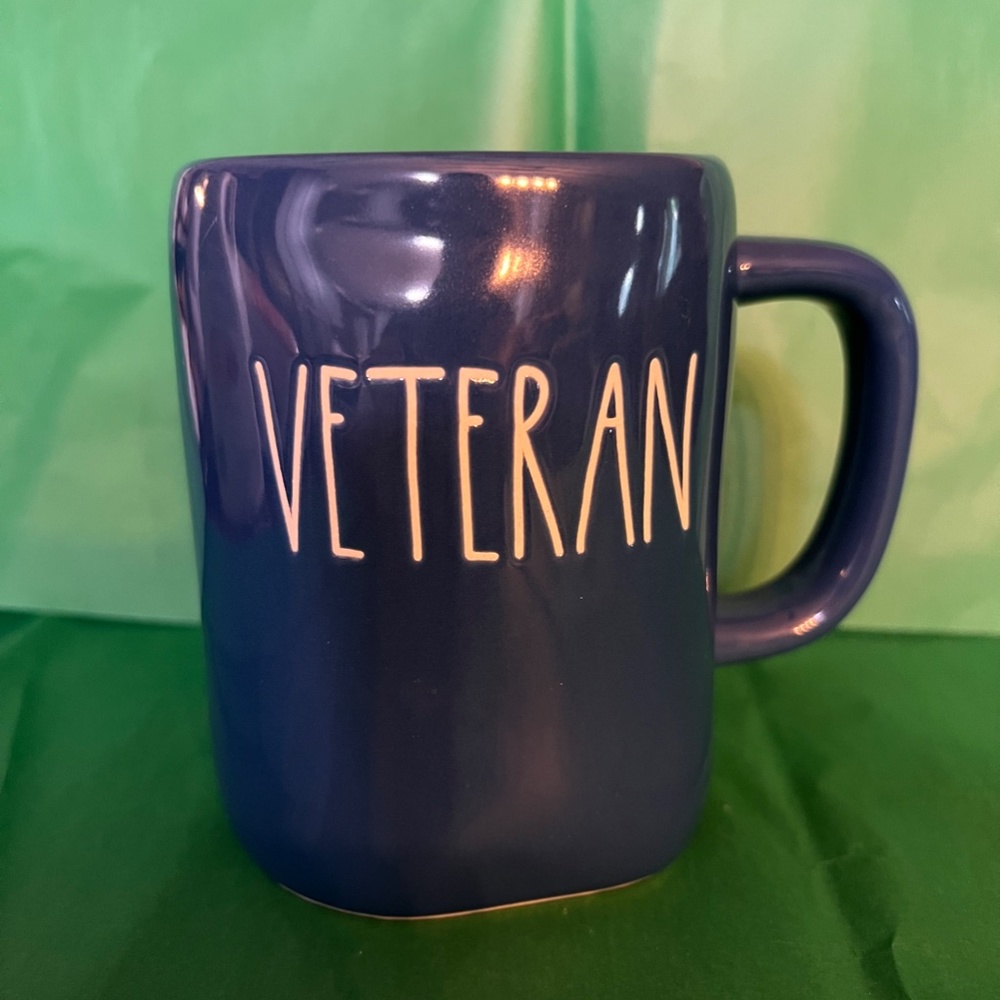 Rae Dunn navy blue Veteran mug